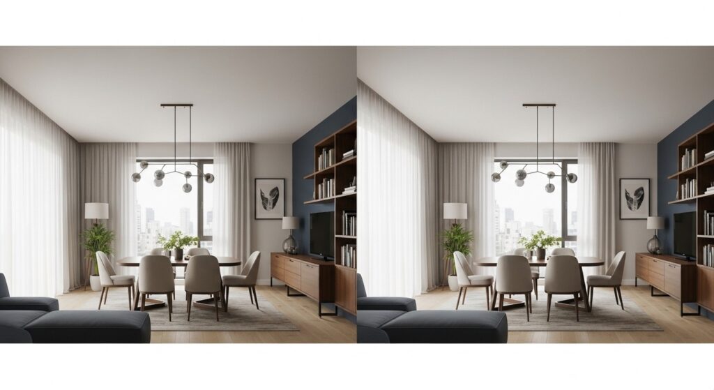 neutral living room ideas with ceiling painted same warm cream tone as walls for cozy effect