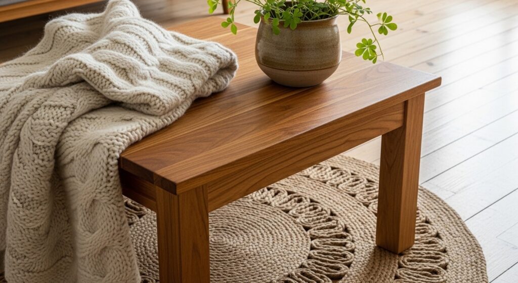 scandinavian living room ideas using natural materials birch wood jute rug and linen cushions