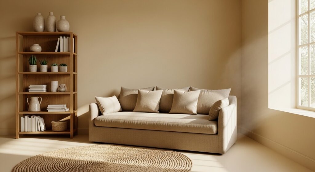 best light warm colors for small living rooms including honey beige and pale terracotta blush