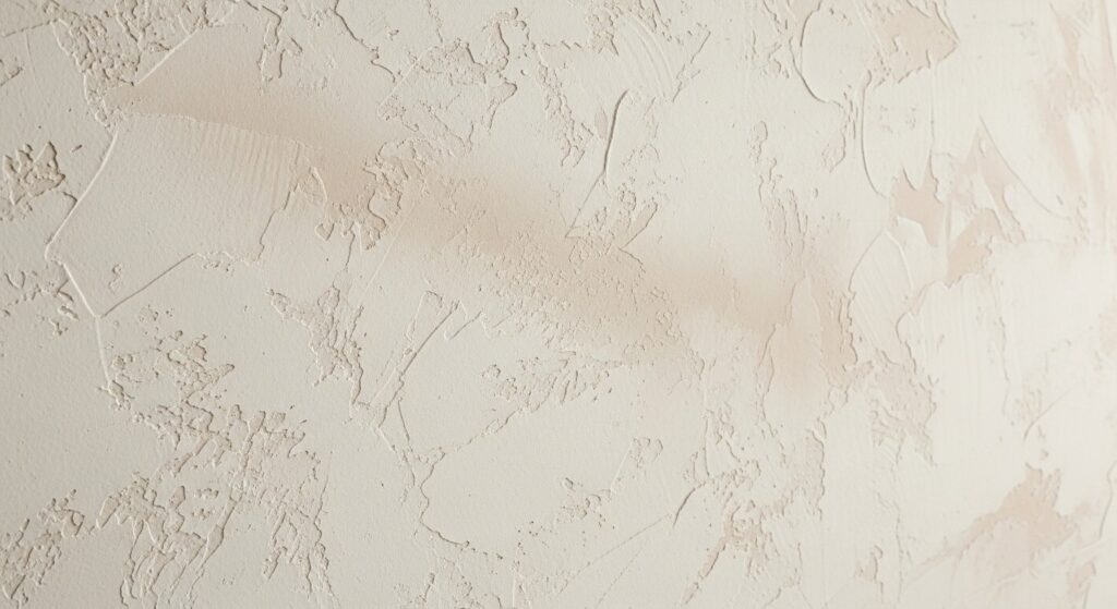 Textured off-white plaster finish for modern living room wall decor with subtle limewash detail