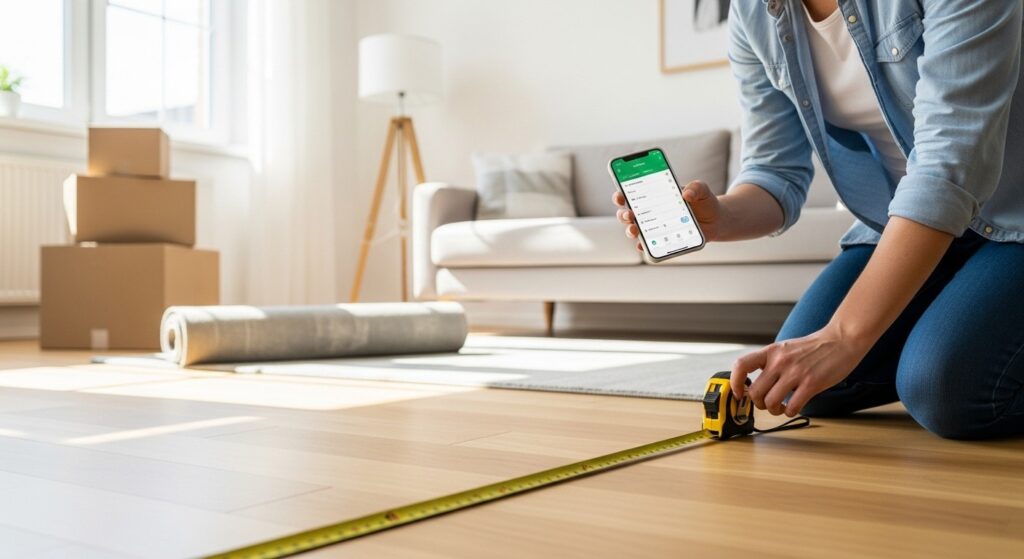 measuring a small living room floor plan before buying furniture