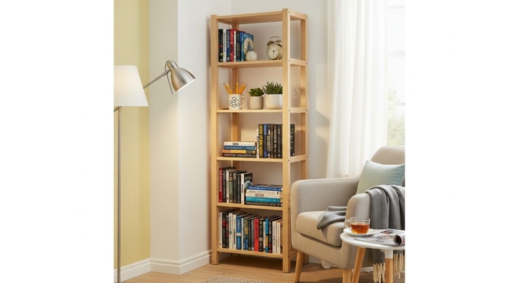 multi-functional furniture with visible legs in a small apartment living room
