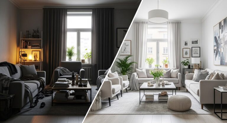 Coffee table alternatives small living room with open floor space and minimal furniture arrangement