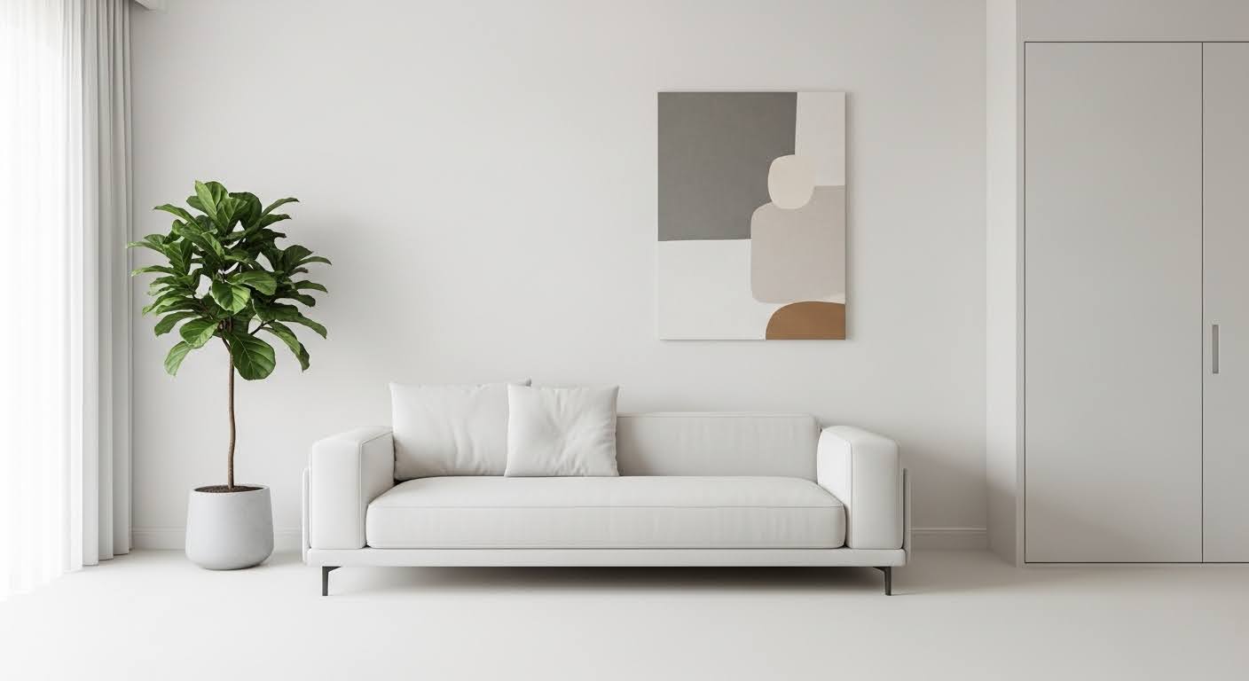 Modern living room ideas 2025 with warm neutral tones natural wood accents and clean-lined furniture