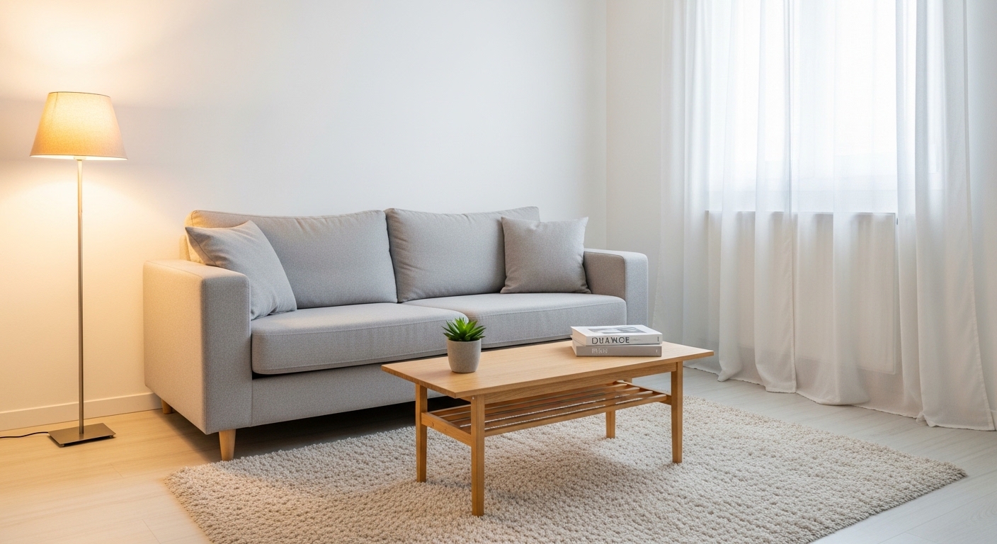 A bright, simple small living room